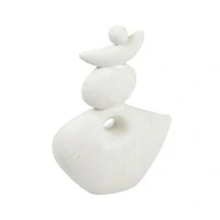 Escultura Decorativa em Cerâmica Off-White -Tamanho P
