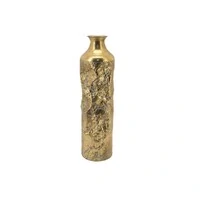 Vaso Decorativo em Metal Dourado com Textura