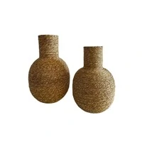 Vaso Decorativo em Palha Trançada