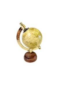 Globo Terrestre com Base em Madeira