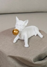 Escultura Decorativa Bulldog com Balão