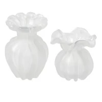 Vaso Decorativo Estilo Murano Incolor Fosco