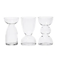 Trio de Minivasos de Vidro Transparente