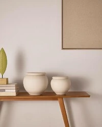 Pote Decorativo em Cerâmica Off White
