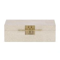 Caixa Decorativa em MDF com Revestimento em PU e Metais Dourados