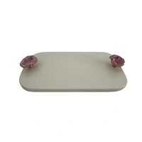 Bandeja de Mármore Branco com Alças em Ametista