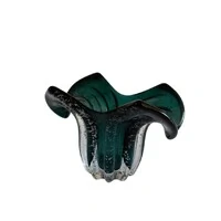 Vaso Decorativo Estilo Murano Verde Escuro