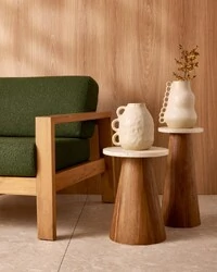 Mesa Lateral em Madeira e Mármore