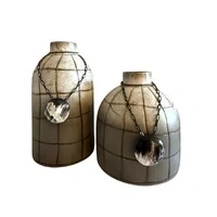 Vaso Decorativo em Cerâmica com Colar Artesanal