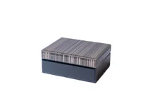 Caixa Decorativa em Vidro Preto, Bege e Dourado