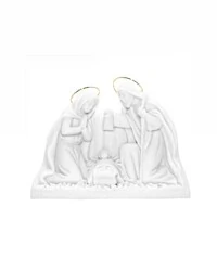 Imagem Decorativa Natividade – Sagrada Família com Auréola Dourada