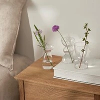 Trio de Minivasos de Vidro Transparente