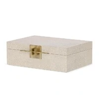 Caixa Decorativa em MDF com Revestimento em PU e Metais Dourados