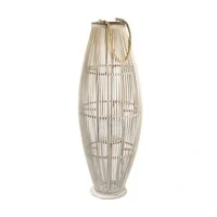 Lanterna em Rattan com Alça de Corda