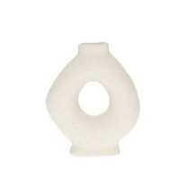 Vaso Decorativo em Cerâmica Off-White Vazado
