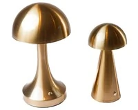 Luminária Cogumelo USB em Metal Dourado