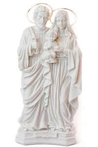 Imagem Sagrada Família Tradicional Com Auréola Ouro 30cm