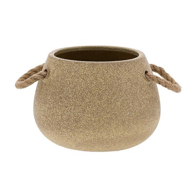 Foto Vaso Decorativo em Cerâmica com Alça em Corda