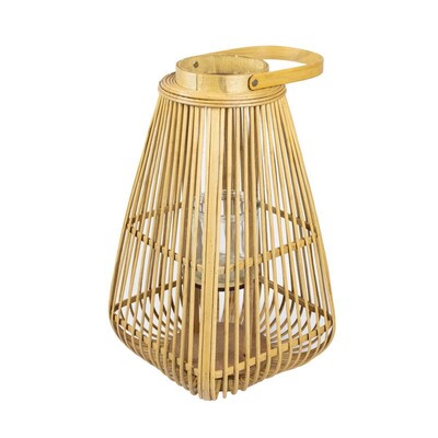Foto Lanterna em Rattan com Suporte de Vidro