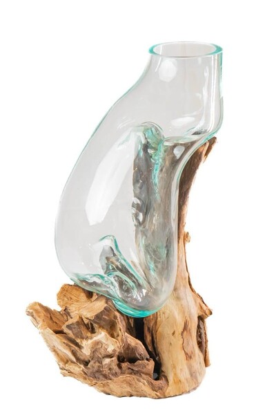 FotoCentro de Mesa em Madeira e Vidro