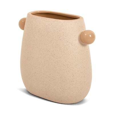 FotoVaso Decorativo Bege em Cerâmica