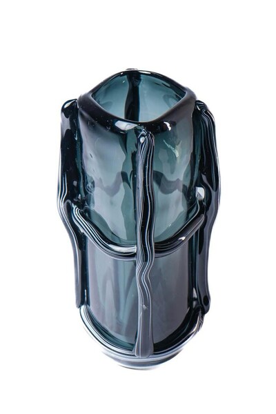 FotoVaso Decorativo em Vidro Fumê Estilo Murano