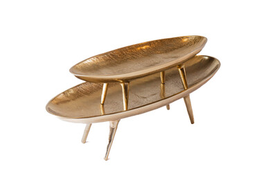 FotoCentro de Mesa em Metal Dourado