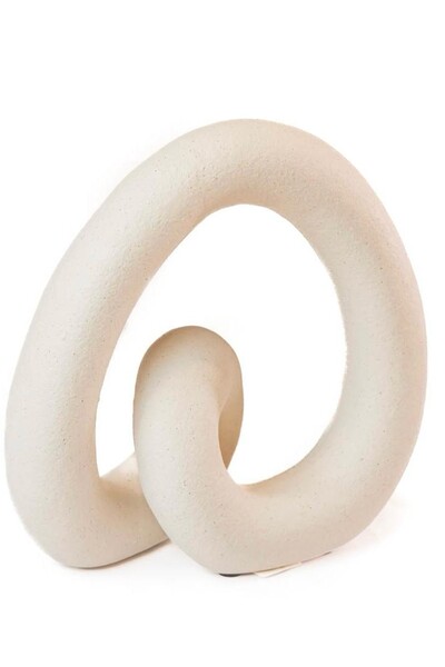 FotoEscultura Decorativa Abstrata em Cerâmica Branca