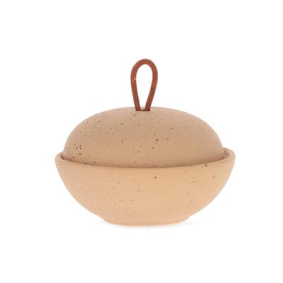 Foto Pote Decorativo em Cerâmica com Puxador de Couro