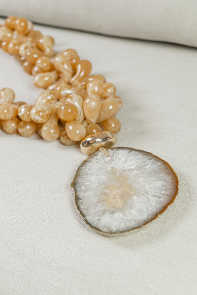 FotoColar de Mesa em Ágata e Gotas de Resina