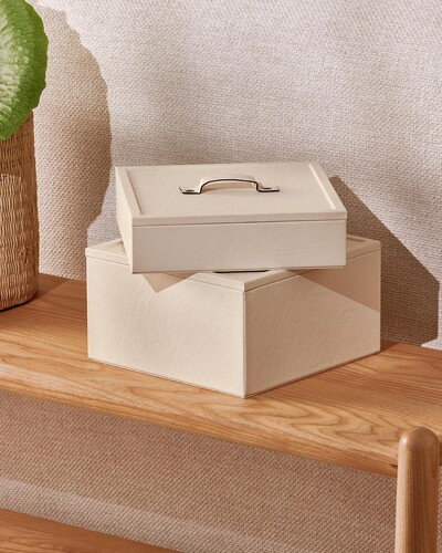 FotoCaixa Decorativa em MDF com Acabamento em PU Off White