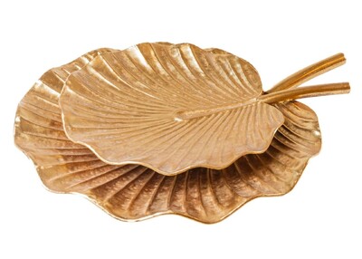 Foto Centro de Mesa Folha em Metal 2 peças