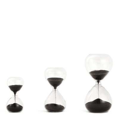 Foto Trio de Mini-Ampulhetas de Vidro com Areia Preta