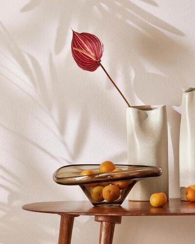 Foto Centro de Mesa em Vidro Marrom