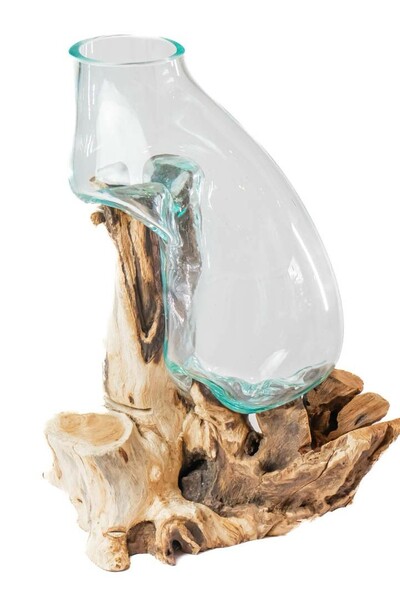 Foto Centro de Mesa em Madeira e Vidro