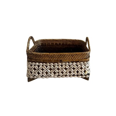 Foto Cesto Decorativo em Rattan com Conchas