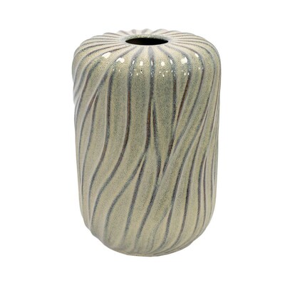 Foto Vaso Decorativo de Cerâmica Bege e Marrom