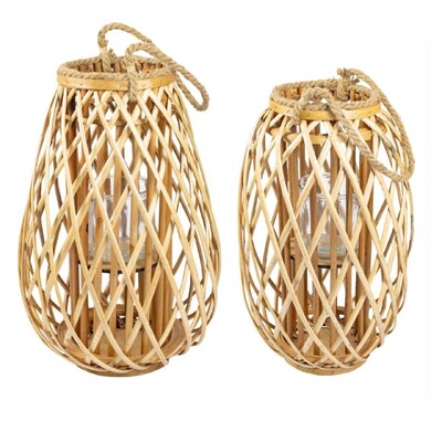 FotoLanterna em Rattan com Alça de Corda