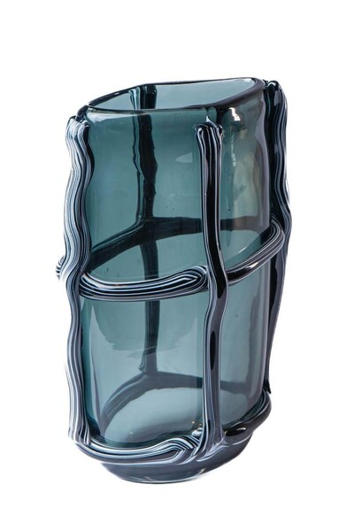 Foto Vaso Decorativo em Vidro Fumê Estilo Murano