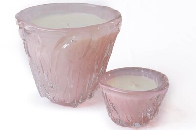 FotoVela Aromática em Cristal Murano Rosa