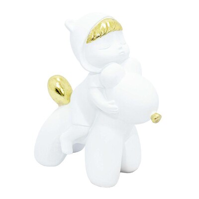 Foto Escultura Decorativa Menina com Urso