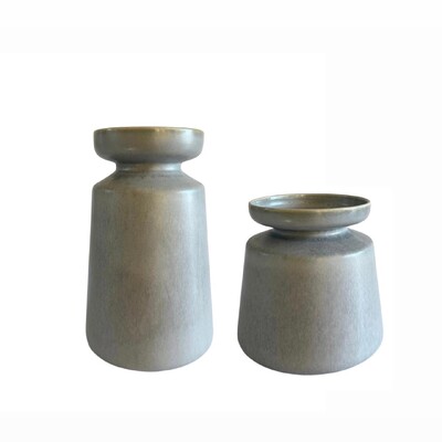 FotoVaso Decorativo em Cerâmica Cinza