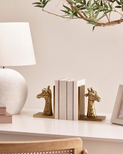 Foto Aparador de Livros Girafinhas Dourado