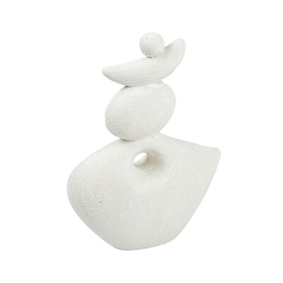 Foto Escultura Decorativa em Cerâmica Off-White -Tamanho P