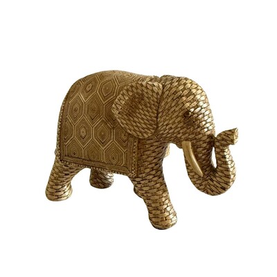 FotoEscultura Decorativa Elefante Palha