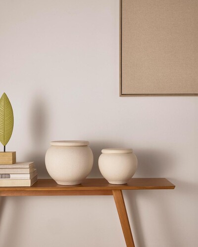 FotoPote Decorativo em Cerâmica Off White