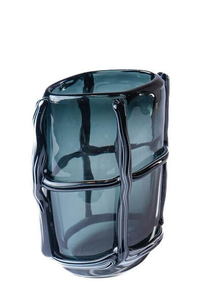 Foto Vaso Decorativo em Vidro Fumê Estilo Murano