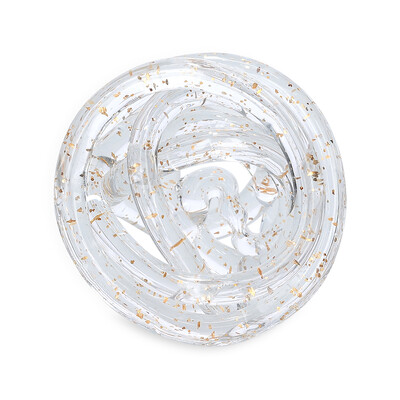 Foto Escultura Decorativa Esfera em Vidro com Partículas Douradas