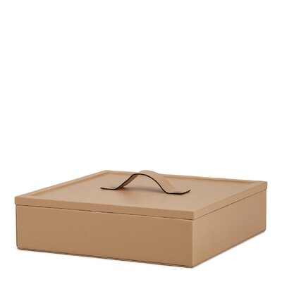 Foto Caixa Decorativa em MDF com Acabamento em PU Bege Escuro