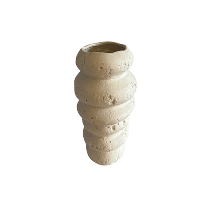 FotoVaso Decorativo em Cerâmica Branca com Design Orgânico